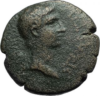 Augustus 27bc Amphipolis Macedonia Ancient Roman Coin Artemis Rides Bull I66258