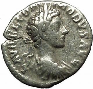 Commodus Son Of Marcus Aurelius Ancient Silver Roman Coin Health Cult I39614
