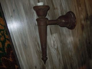 Vintage Antique Cast Iron Metal Wall Sconce Outdoor Light Fixture Odd Looking