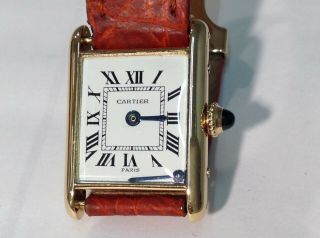 CARTIER TANK LOUIS 18K Y/Gold Ladies w Roman Dial Runs But Needs Service/Repair 12