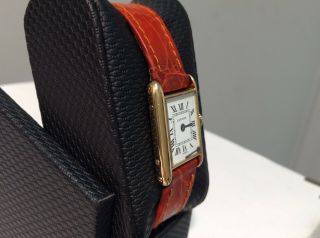 CARTIER TANK LOUIS 18K Y/Gold Ladies w Roman Dial Runs But Needs Service/Repair 2