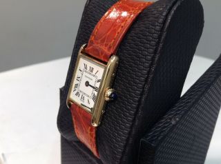 CARTIER TANK LOUIS 18K Y/Gold Ladies w Roman Dial Runs But Needs Service/Repair 3