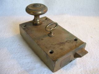 Antique Vintage Brass Russwin Mortise Lock And Doorknob