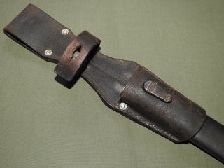 German Ww2 Jos.  Corts K - 98 Mauser Bayonet Scabbard 1937 W/ Leather Frog Vtg Rare