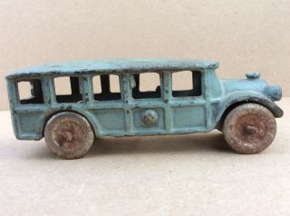 Vtg Cast Iron Toy Bus Arcade Hubley A.  C.  Williams Antique Cast Iron Toy 4.  5”long