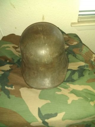 Antique Vintage Ww 1 German Army Military Steel Helmet With Chinstrap Ww1