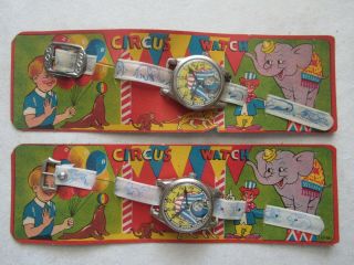 2 - Toy Circus Watches - Still On Cards / Great Graphics