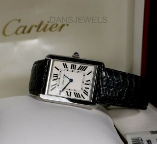 Authentic Cartier Tank Solo 2715 Mens Swiss Made Wrist Watch & Papers