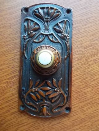 Victorian Craftsman Eastlake " Olive Tree " Lighted Doorbell Button