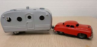 Vintage Japan Tin Friction Toy Car & Camper