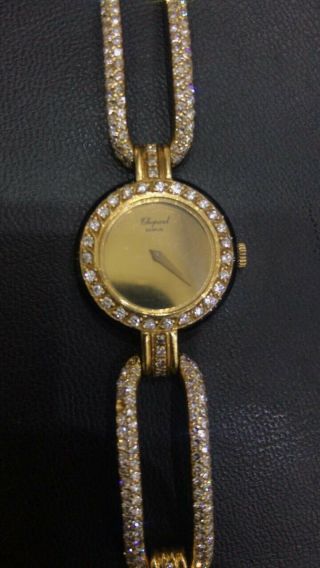 Chopard Rare Vintage 18k Yellow Gold With Diamonds Mechanical Ladies Watch