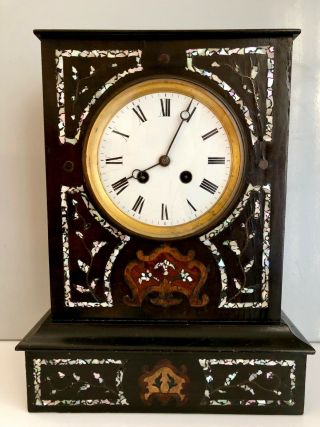 Japy Freres French Clock - Inlay Mother Of Pearl - Pendule Napoleon Iii