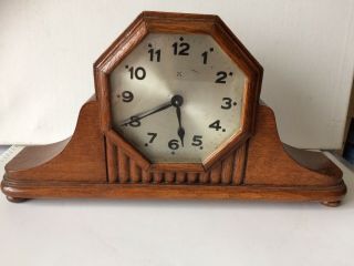H A C Wurttemberg Art Deco Vintage Mantle Mechanical Clock Germany