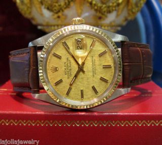 Mens Rolex Oyster Perpetual Datejust Watch Stainless Steel Yellow Gold