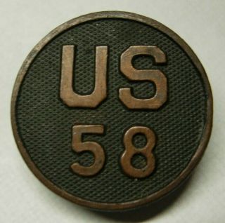 Ww1 58th Infantry Regiment Enlisted Collar Disk - " Us " And " 58 " - Sb X