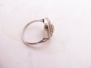 18ct gold emerald rose cut diamond ring,  art deco cluster 18k 750 2