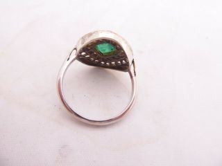 18ct gold emerald rose cut diamond ring,  art deco cluster 18k 750 3