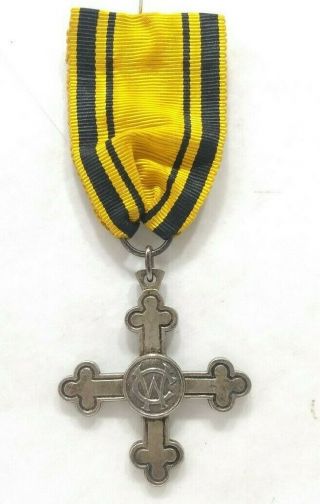 Antique 1916 Wwi German Military Medal - Wurttemberg Charlotte Cross On Ribbon