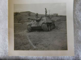 2 WWII PHOTOS OF HEAVY GERMAN TANKS KNOCKED OUT DESTROYED 3