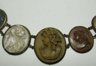 Extremely Rare,  Victorian,  Grand Tour Carved Lava Cameo Necklace