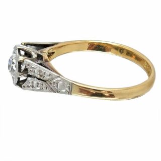 1920s / 30s Art Deco Vintage Engagement Ring,  0.  45 Carat Cushion Old Cut Diamond 5