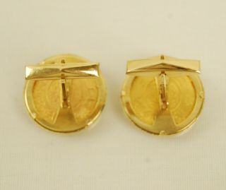 Vintage 18K Yellow Gold Cufflinks w/ 22K Saudi Arabia 1 Guinea Coin - 26.  3g 4