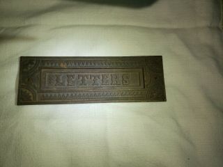 Antique Vintage Cast Iron Mail Letters Slot For Door.