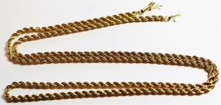 25 gram Solid 14K gold marked 28in long 3mm thick Flawless twist chain necklace 2