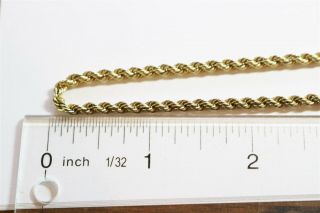 25 gram Solid 14K gold marked 28in long 3mm thick Flawless twist chain necklace 5