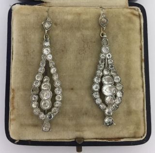 An Impressive Georgian White Paste Earrings Circa 1800’s