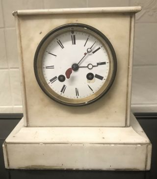 White French Slate Mantle Clock Medaille D Argent Circa 1840