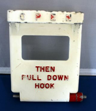 Vintage Gamewell Fire Alarm Box Open Pull Down Lever Door Part