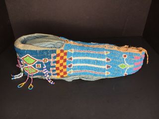 Antique Native American Cradleboard and Necklace Kiowa early 20th Century 2