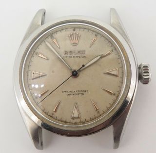 Vintage 1953 Rolex Oyster Perpetual Chronometer Mens Steel Wrist Watch 6084 N/r