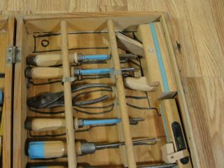 Vintage Handy Andy Carpenters Tool Set 602 w/wood case nearly complete 7