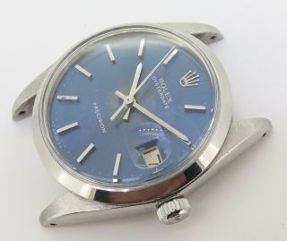 Vintage 1965 Rolex Oyster Date Precision Steel Men ' s Watch Ref 6694 $1 N/R 2