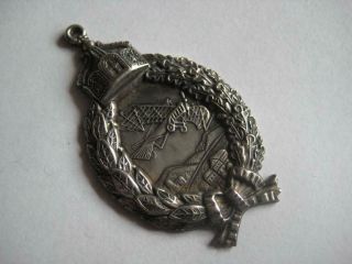 German Ww I Solid Silver 800 Pilot Badge Antique Prince Size Rare Medal