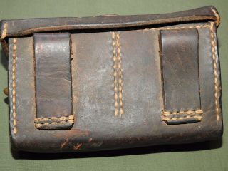 Imperial Japanese Army Ww2 Type 30 Arisaka Leather Front Ammo Pouch Vtg Ija Rare