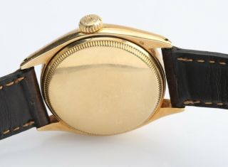 Vintage Rolex Oyster Perpetual Ref 6084 18k Yellow Gold Bubleback Wristwatch 7