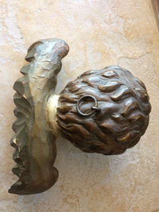 Exceptional wood carved Cherub Angel Head with wings vintage Austrian 6.  5 