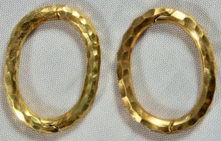 David Webb 18k Gold Scarf Rings Pair