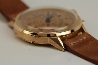 Vintage Eberhard 18K Rose Gold Mechanical Chronograph Watch Circa 1940s 37mm 10