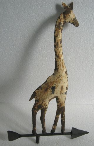 Vintage Old Iron Giraffe Weather Vane.  19 Inch