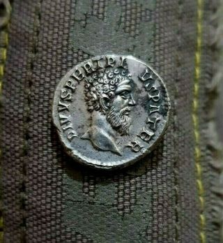 Rome Ancient Silver Denarius Divus Pertinax Ad 193.  Very Rare