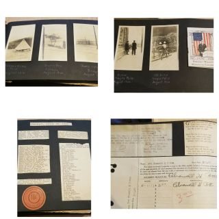 WWI Photo Album Scrapbook 2nd Lt.  C.  H.  Potts 58th Infantry Dogtags RPPCs 3