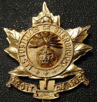 Canada Canadian Armed Forces Les Fusiliers De Sherbrooke Metal Cap Badge Qc