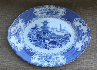 Allerton Chinese Blue & White Large Oval Platter 16 - 1/4 " Long
