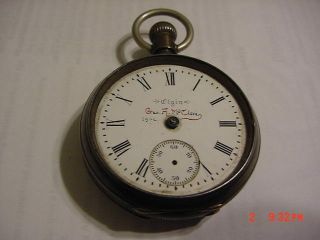 Vintage Silver Elgin Pocket Watch 1898 - 1903