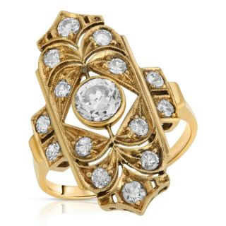 Exceptional Vintage/antique 14k Gold Diamond Ring Intricate Filigree Size 6.  5