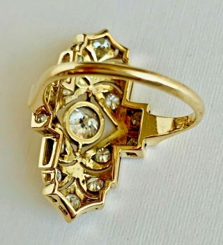 Exceptional Vintage/Antique 14K Gold Diamond Ring Intricate Filigree Size 6.  5 4